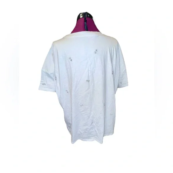 24/7 Dawson Embroidered Floral Crew Neck Tee 3x NWOT - Picture 5 of 10